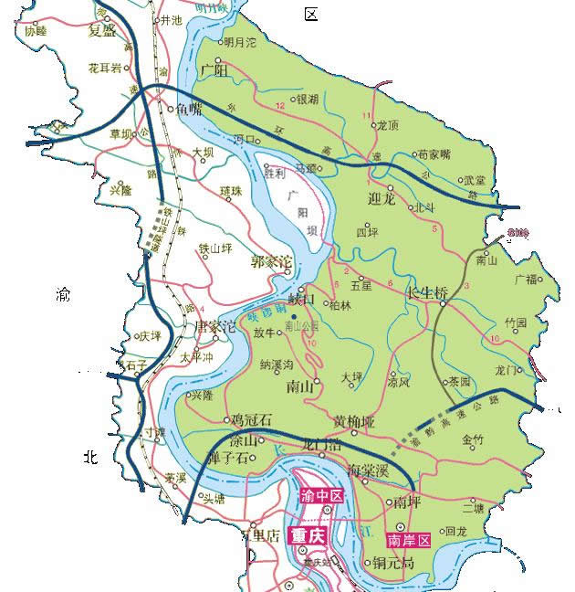 重庆南岸区行区划地图图片; 南岸区是重庆城区的重要组成部分