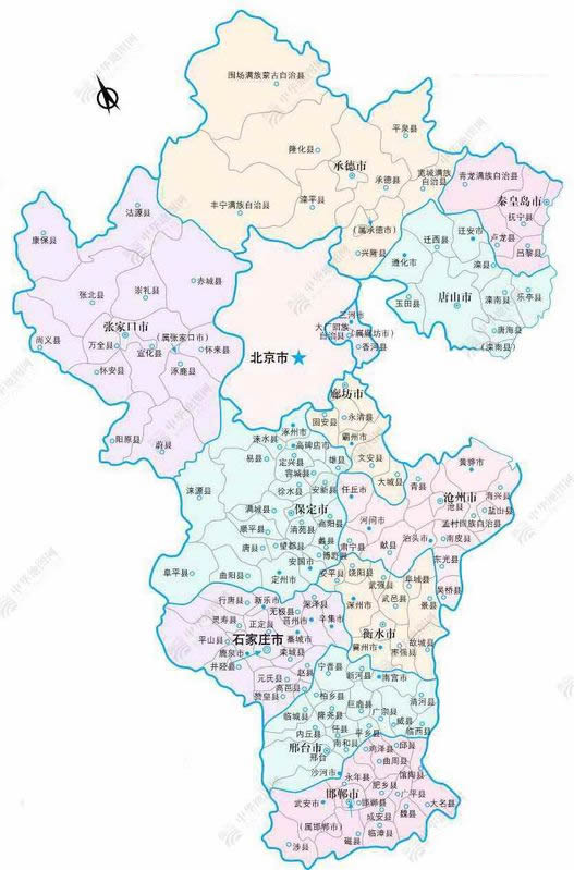 9年河北省地图