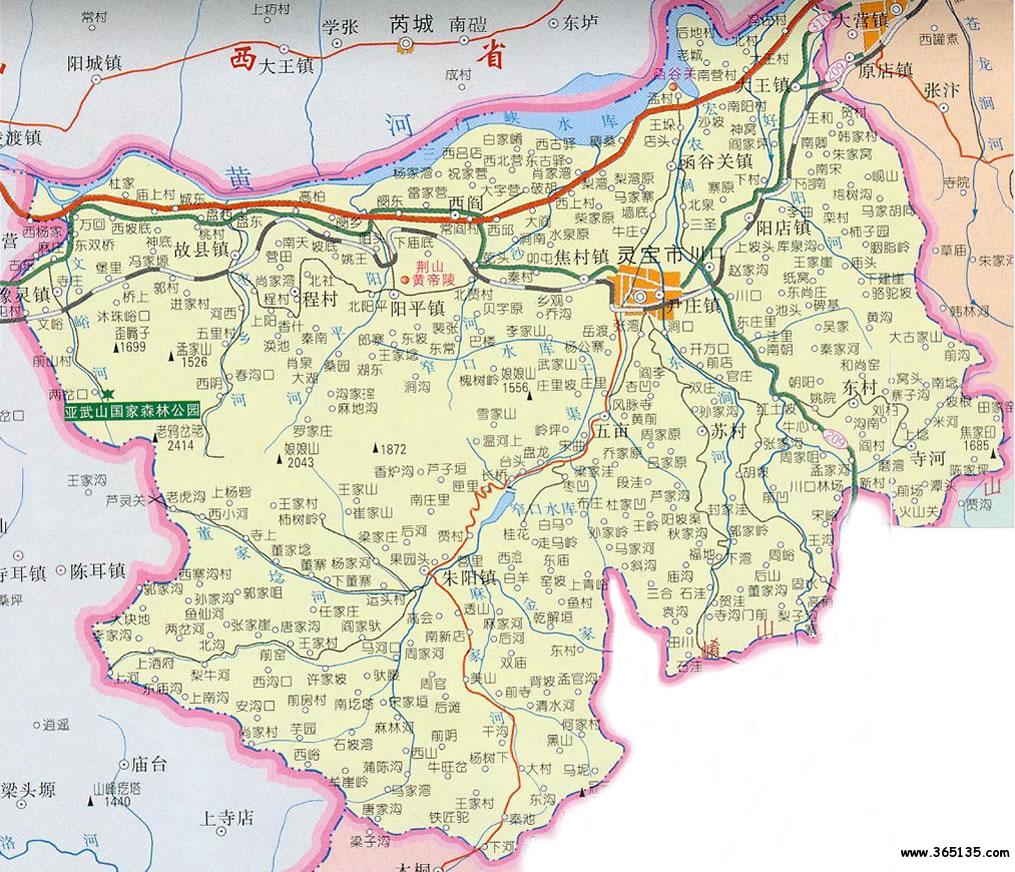 灵宝市行政区划图