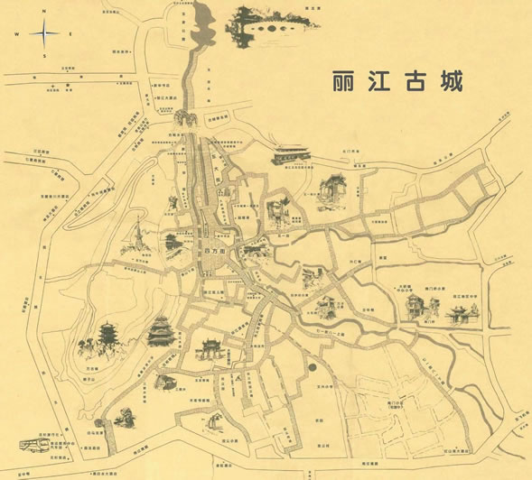 丽江古城导览图
